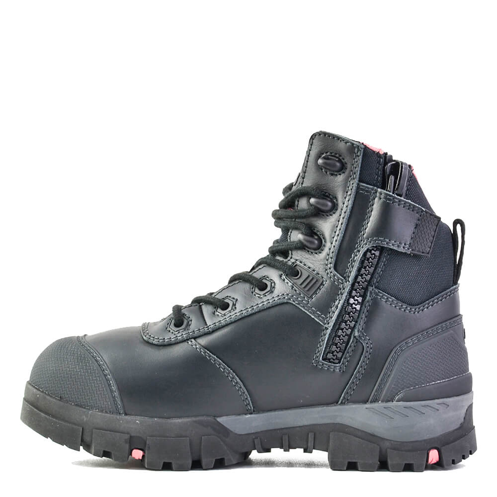Bata Avenger Ladies Mid Cut Lace/Zip Sided Safety Boot Black - Image 3