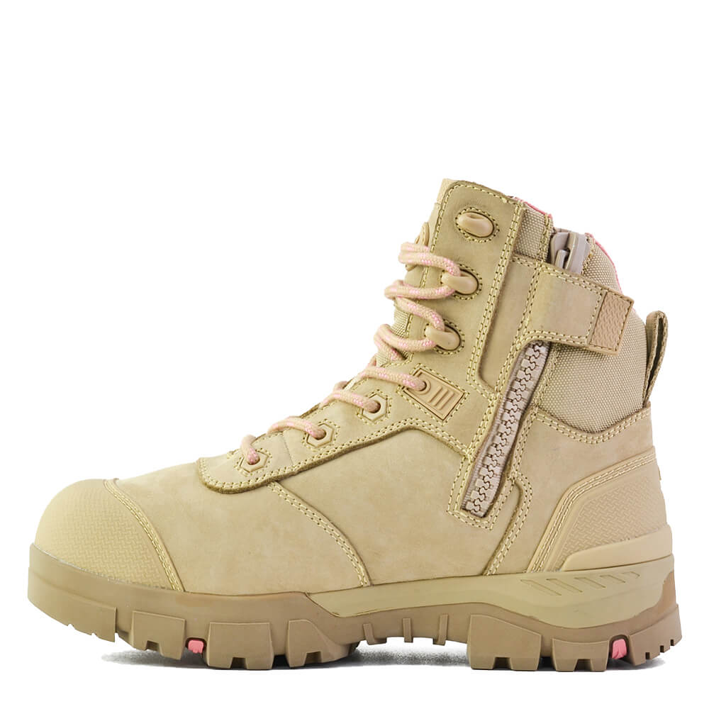 Bata Avenger Ladies Mid Cut Lace/Zip Sided Safety Boot Sand - Image 3
