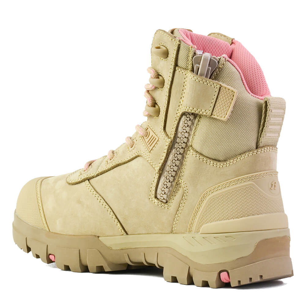 Bata Avenger Ladies Mid Cut Lace/Zip Sided Safety Boot Sand - Image 4