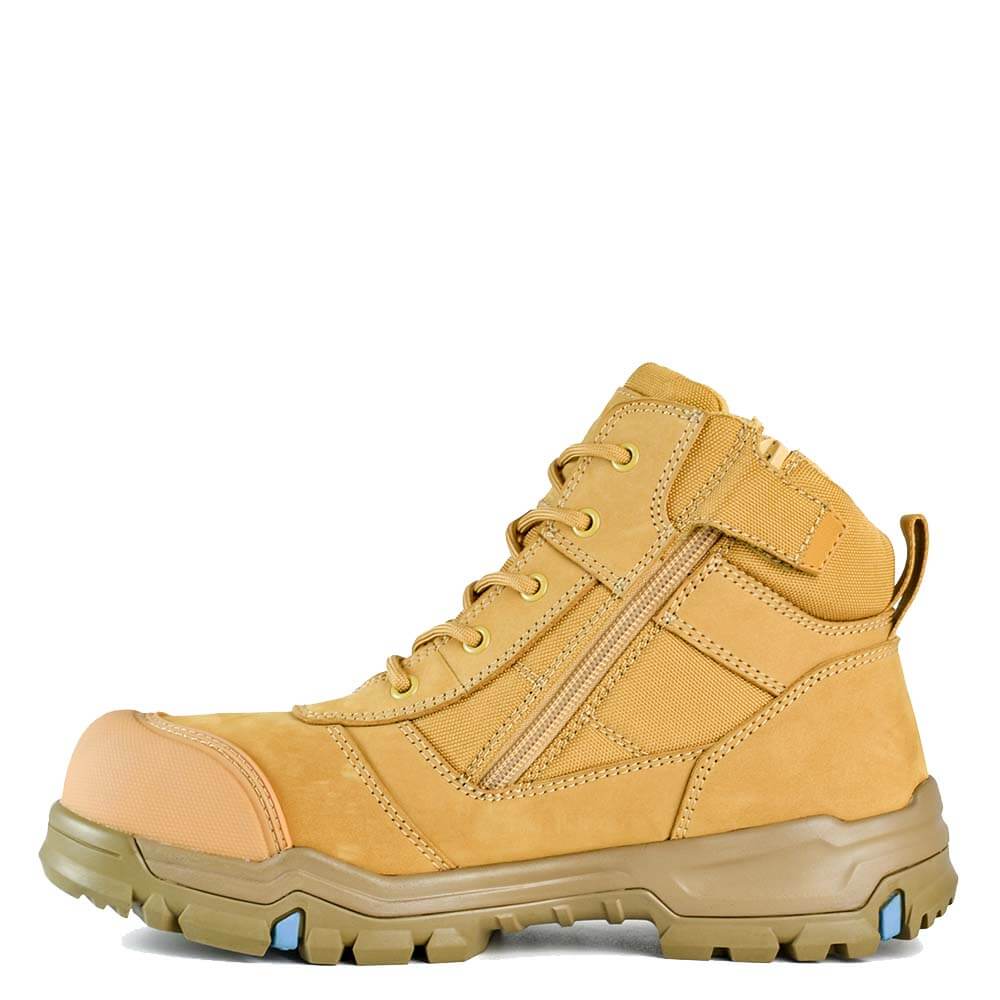 Bata Bazza Scuff Cap Mid Cut Zip Lace Safety Boots Wheat - Image 5