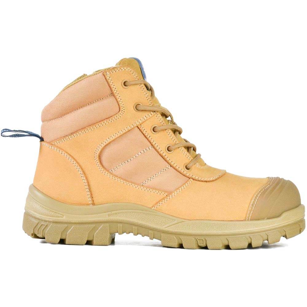 Bata Zippy Lace Zip Safety Ankle Boots Wheat - Image 3