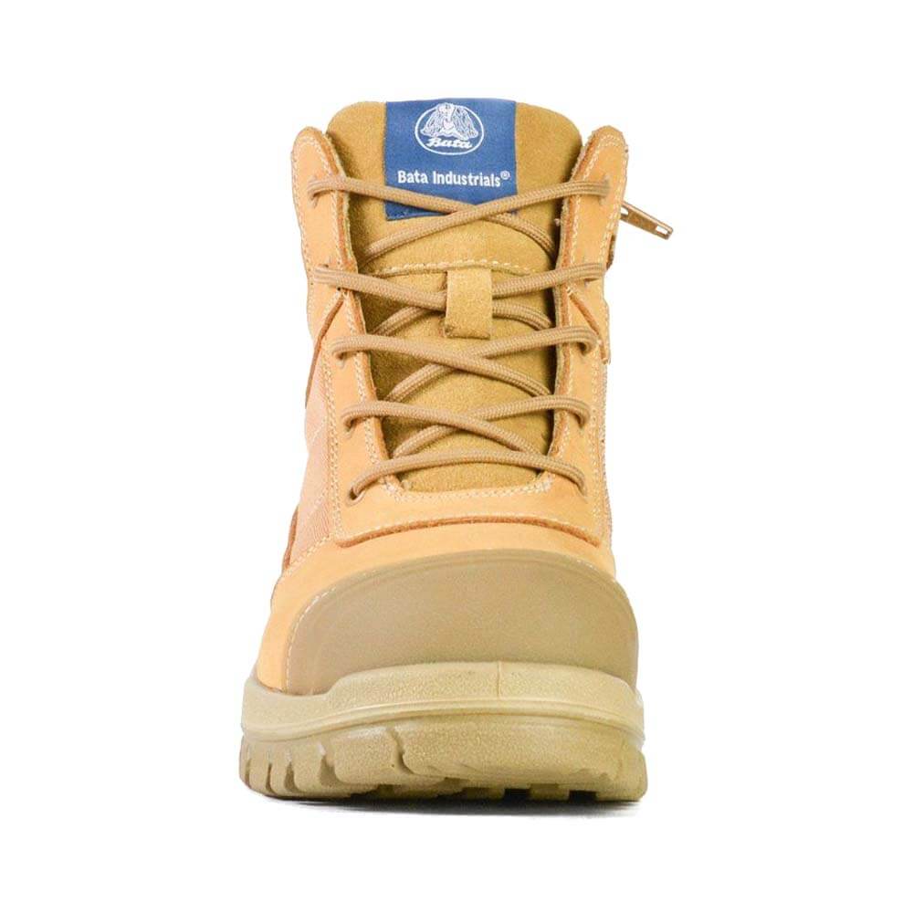 Bata Zippy Lace Zip Safety Ankle Boots Wheat - Image 4