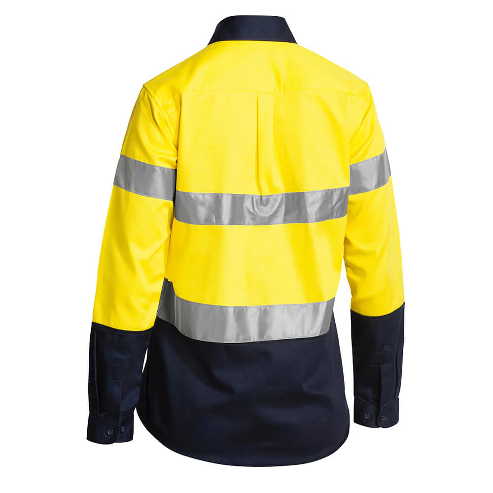 Bisley BLT6456 Ladies Hi-Vis Taped Cotton Drill Shirt - Image 4