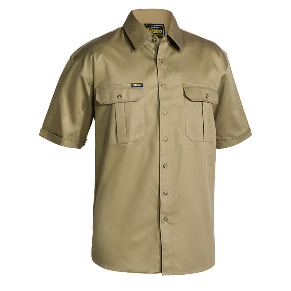 Bisley BS1433 Cotton Drill Shirt Short Sleeve - Image 3