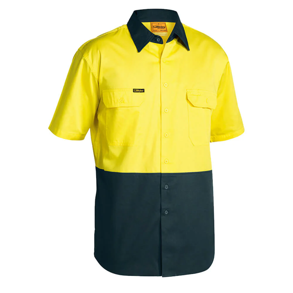 Bisley BS1895 Hi-Vis Lightweight Cotton Drill Shirt Short Sleeve - Image 3