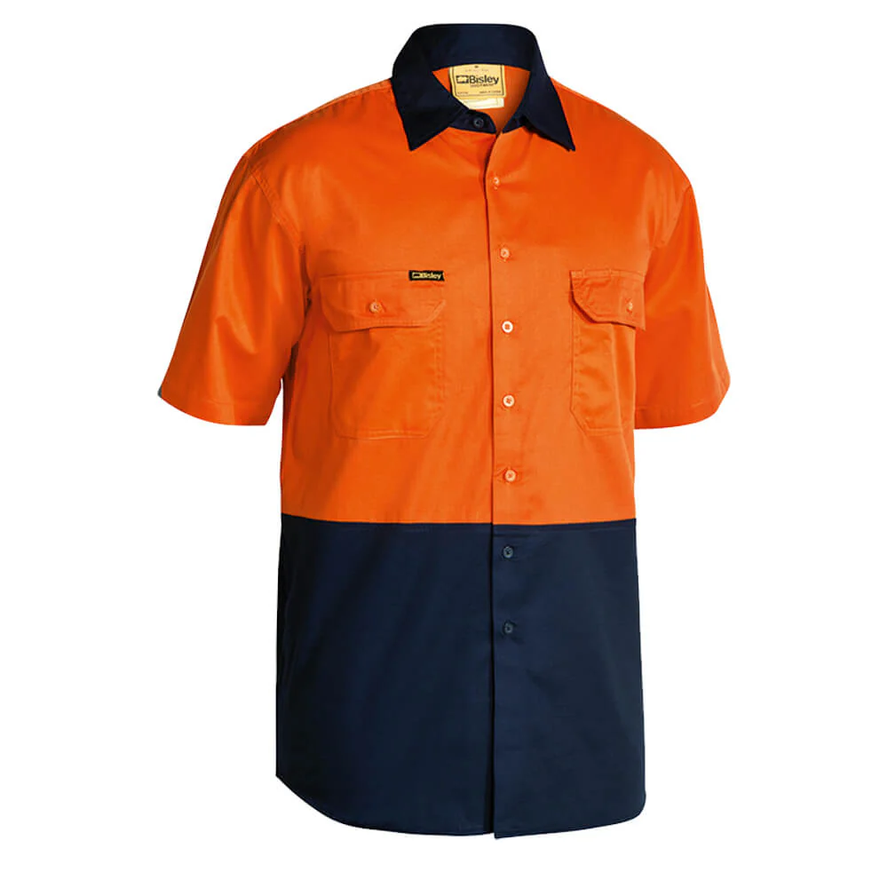 Bisley BS1895 Hi-Vis Lightweight Cotton Drill Shirt Short Sleeve - Image 4