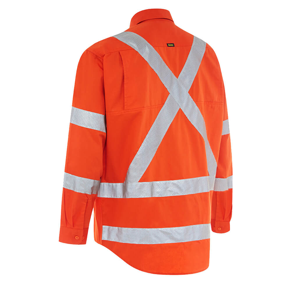 Bisley BS6166XT Hi-Vis Taped X Backed Shirt Long Sleeve - Image 3
