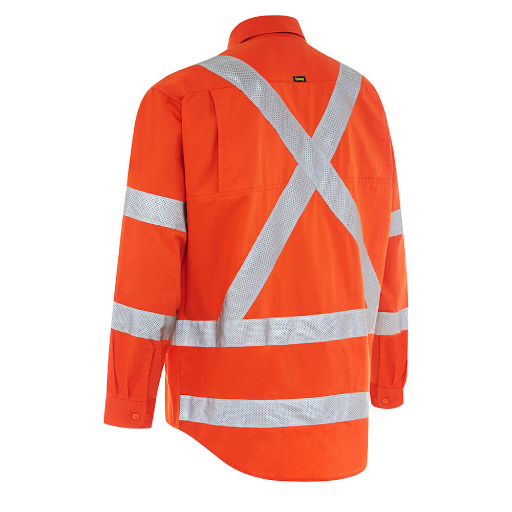 Bisley BS6166XT Hi-Vis Taped X Backed Shirt Long Sleeve - Image 4