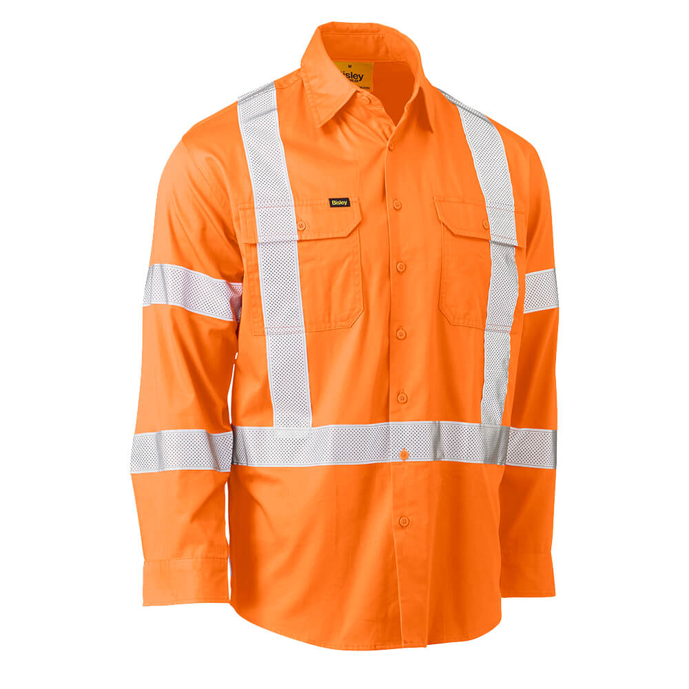 Bisley BS6166XT Hi-Vis Taped X Backed Shirt Long Sleeve - Image 5