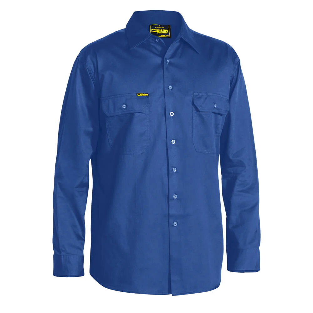 Bisley BS6893 Lightweight Cotton Drill Shirt Long Sleeve - Image 4