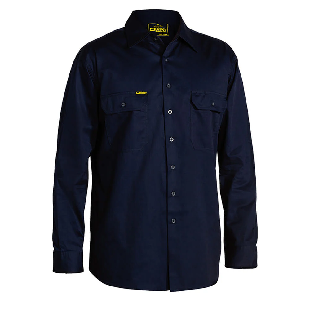 Bisley BS6893 Lightweight Cotton Drill Shirt Long Sleeve - Image 5