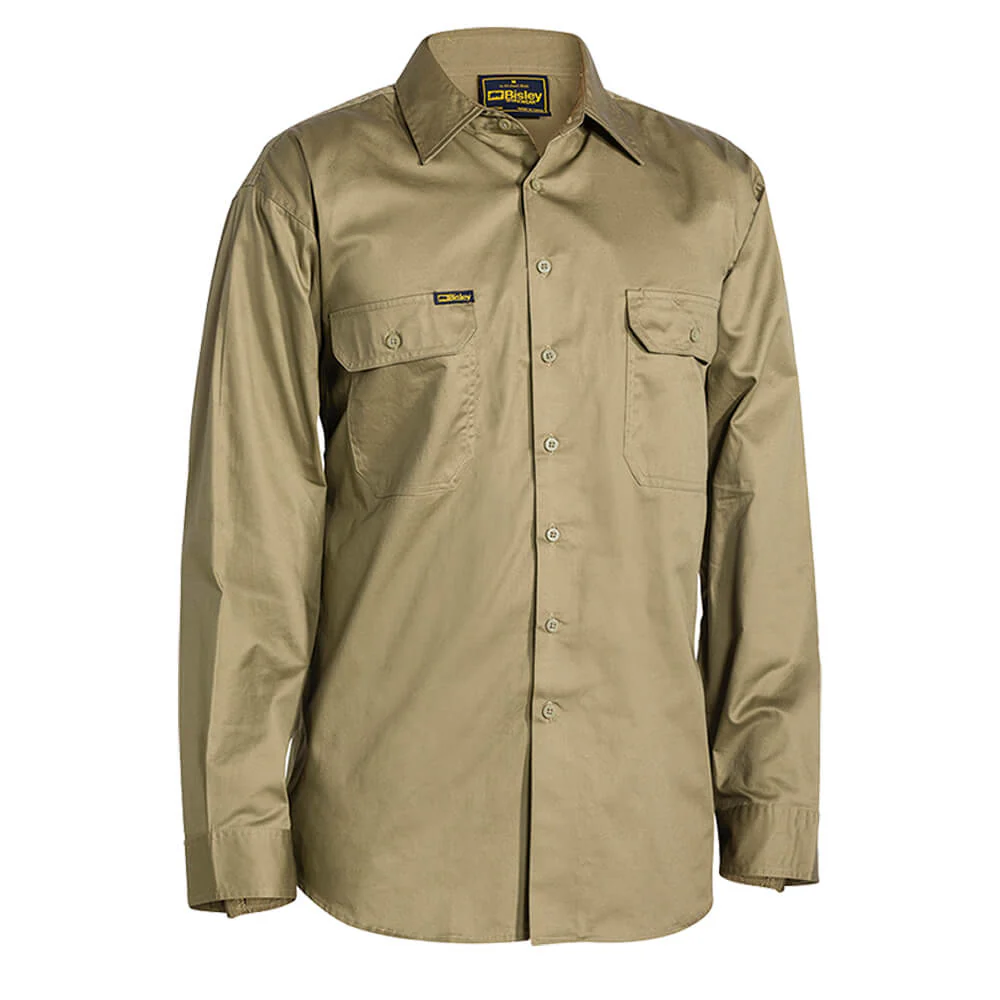Bisley BS6893 Lightweight Cotton Drill Shirt Long Sleeve - Image 6