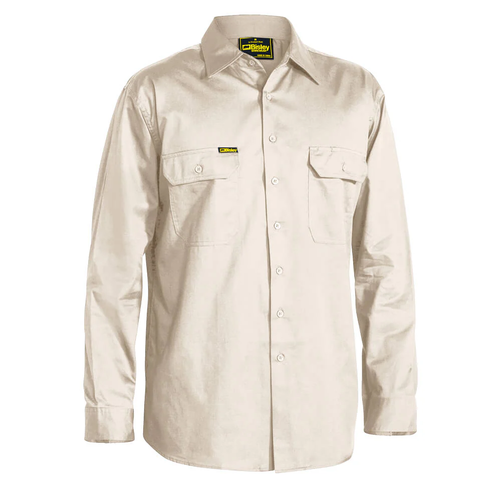 Bisley BS6893 Lightweight Cotton Drill Shirt Long Sleeve - Image 7