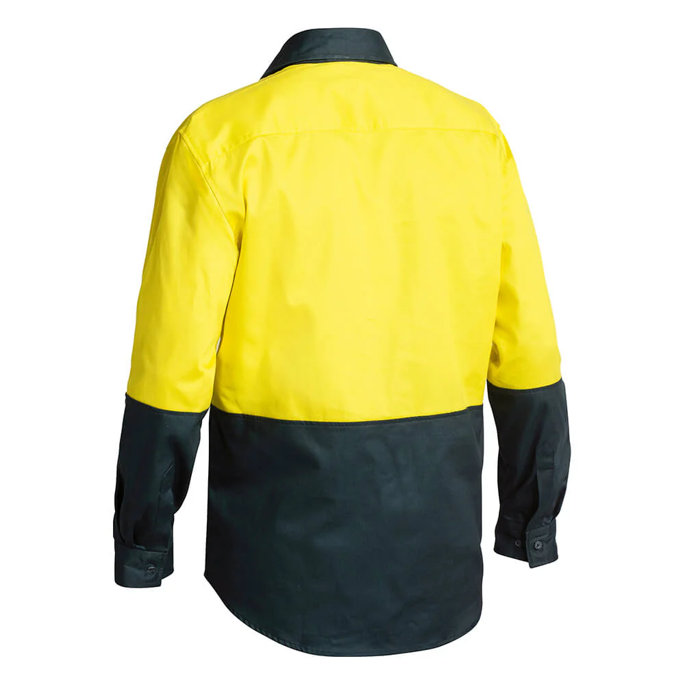 Bisley BSC6267 Hi-Vis Closed Front Cotton Shirt Long Sleeve - Image 3