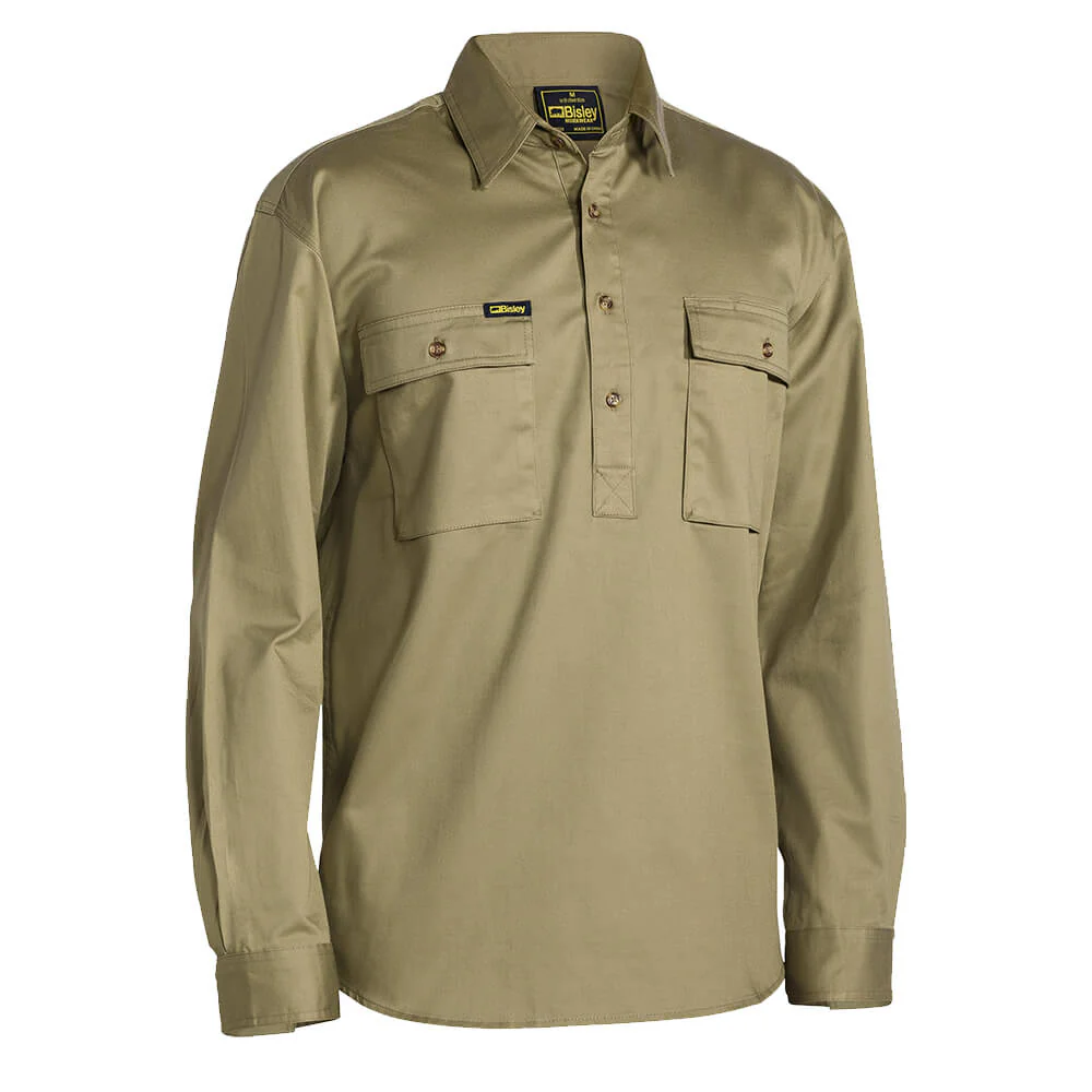 Bisley BSC6433 Closed Front Cotton Drill Shirt Long Sleeve - Image 10