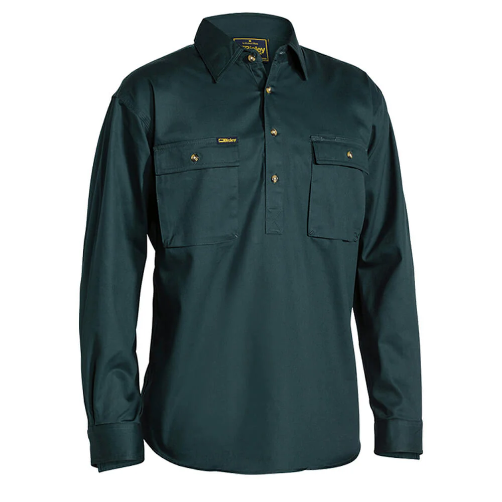 Bisley BSC6433 Closed Front Cotton Drill Shirt Long Sleeve - Image 11