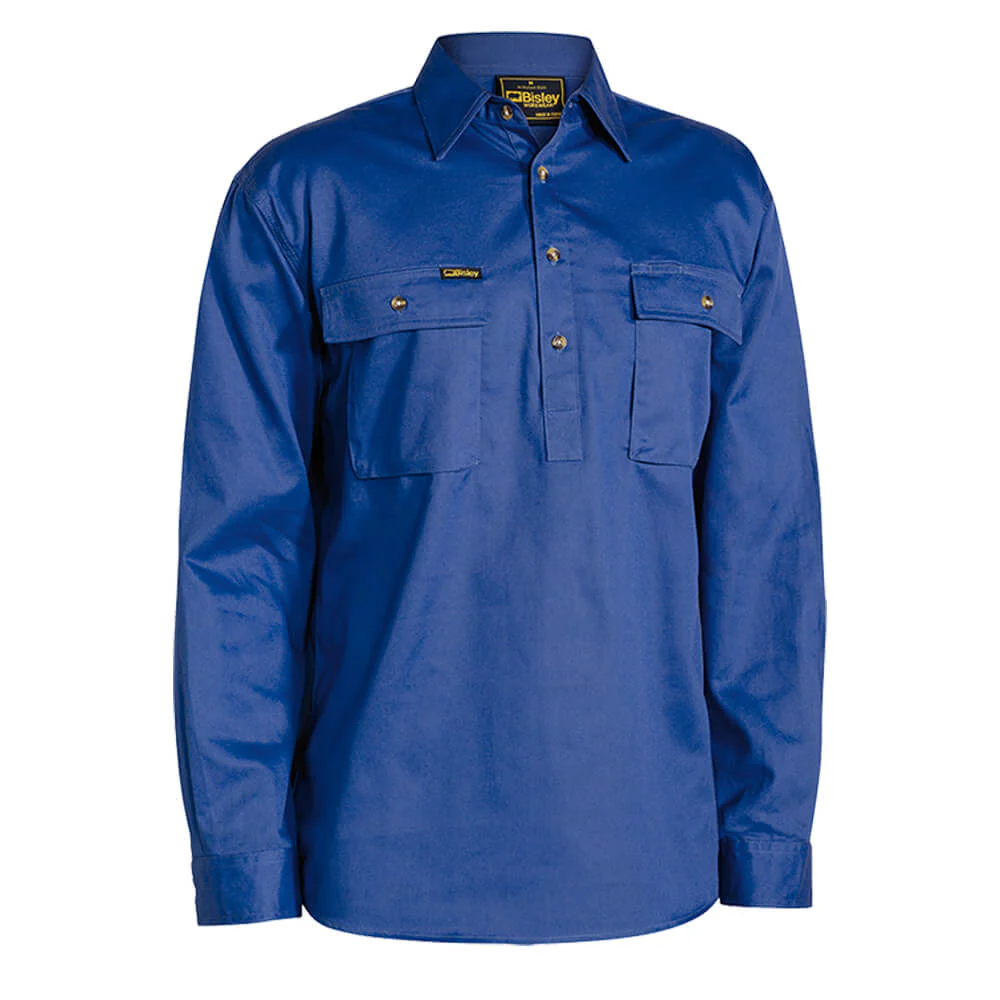 Bisley BSC6433 Closed Front Cotton Drill Shirt Long Sleeve - Image 7