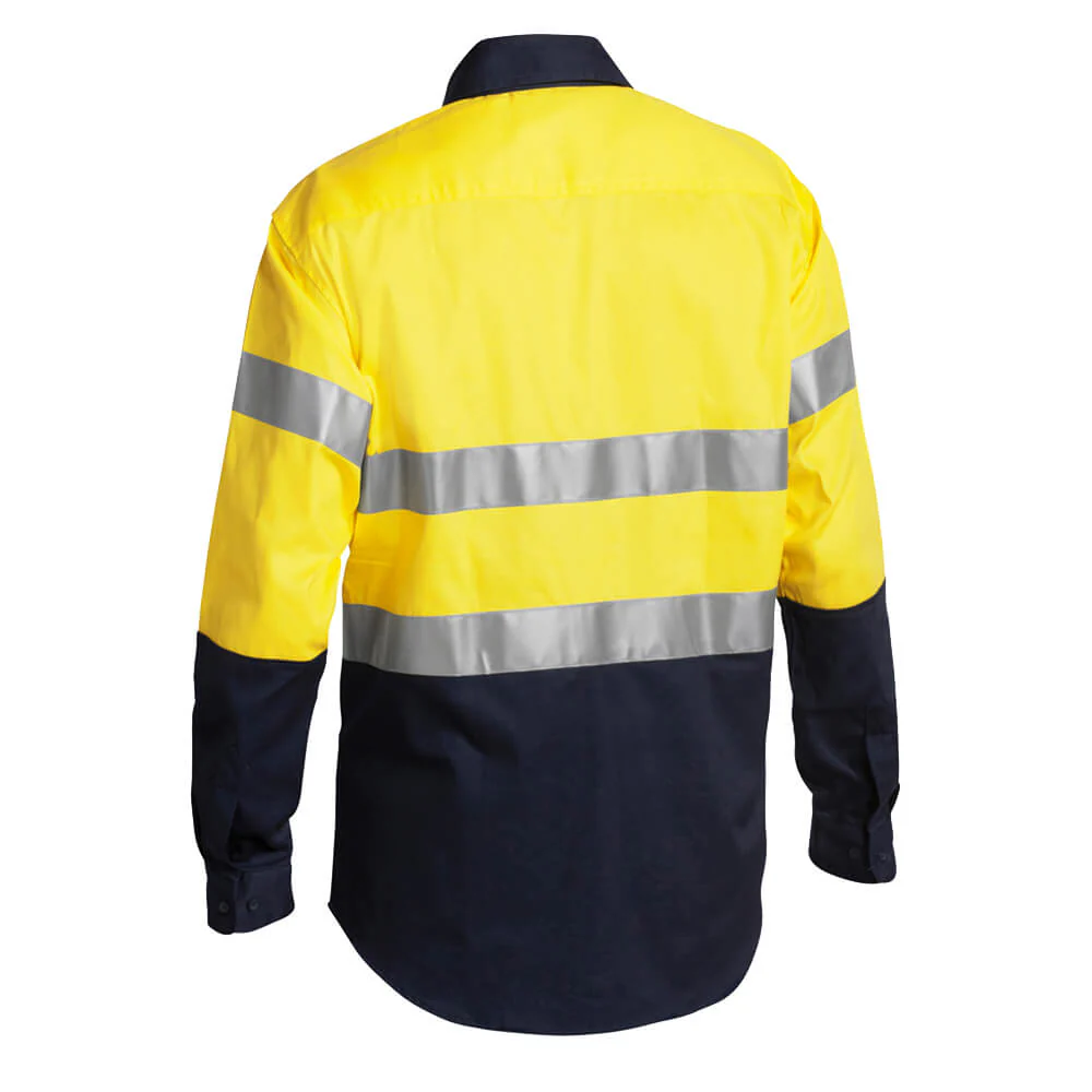Bisley BT6456 Hi-Vis Taped Cotton Drill Shirt Long Sleeve - Image 5