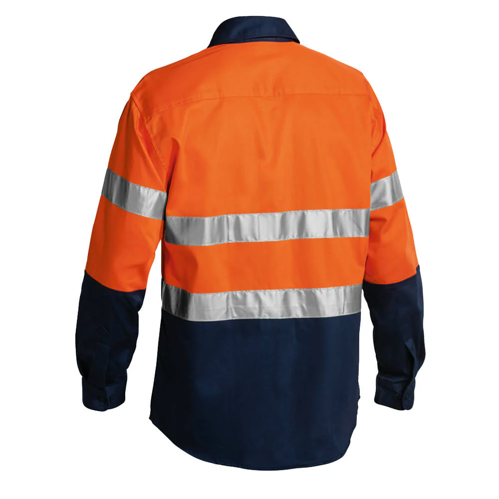 Bisley BT6456 Hi-Vis Taped Cotton Drill Shirt Long Sleeve - Image 7