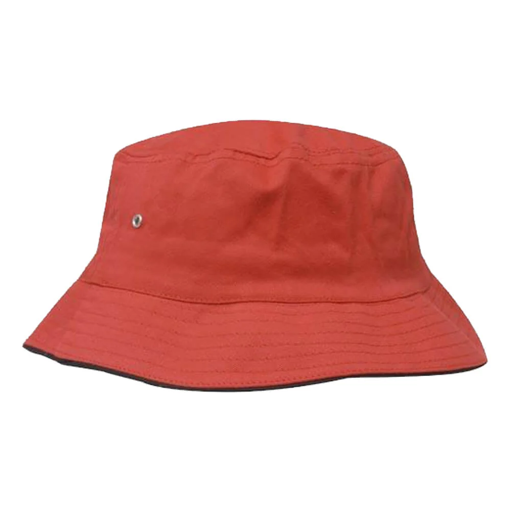Headwear 4223 Heavy Brushed Cotton Bucket Hat with Sandwich Trim - Image 15