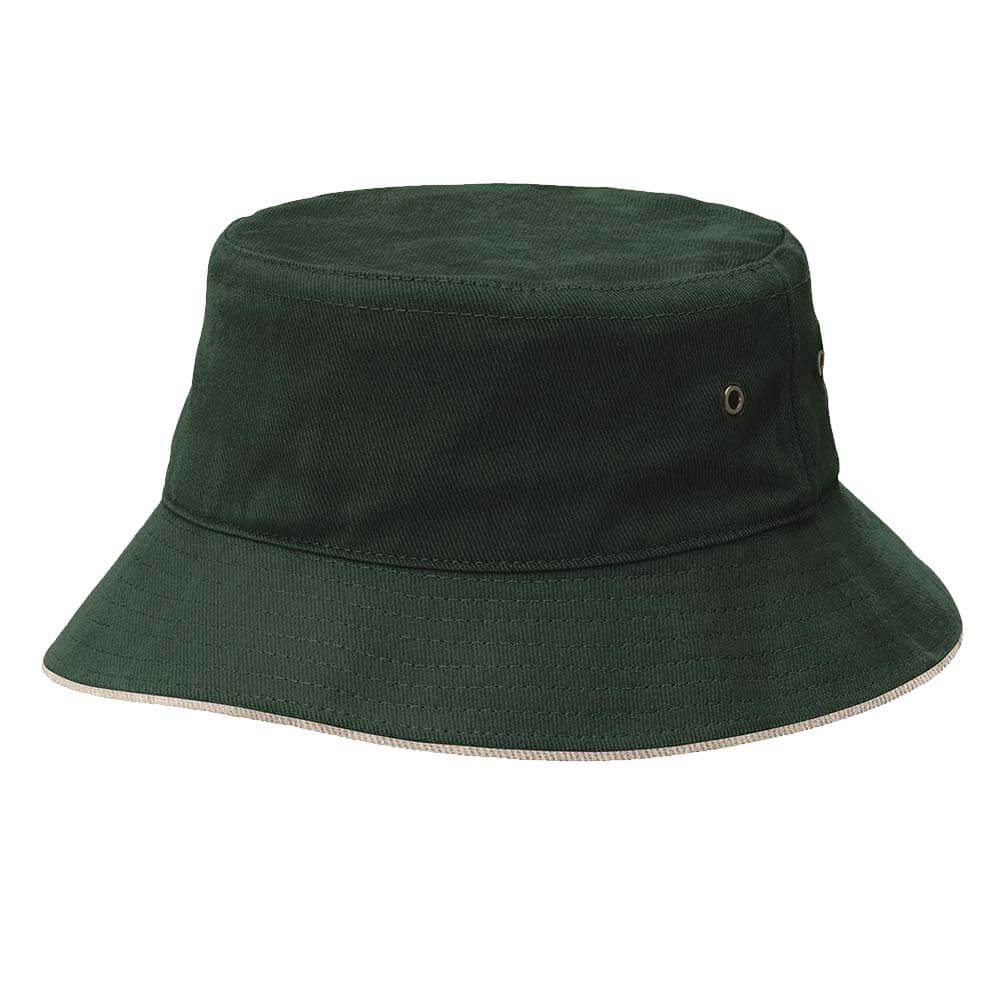 Headwear 4223 Heavy Brushed Cotton Bucket Hat with Sandwich Trim - Image 7