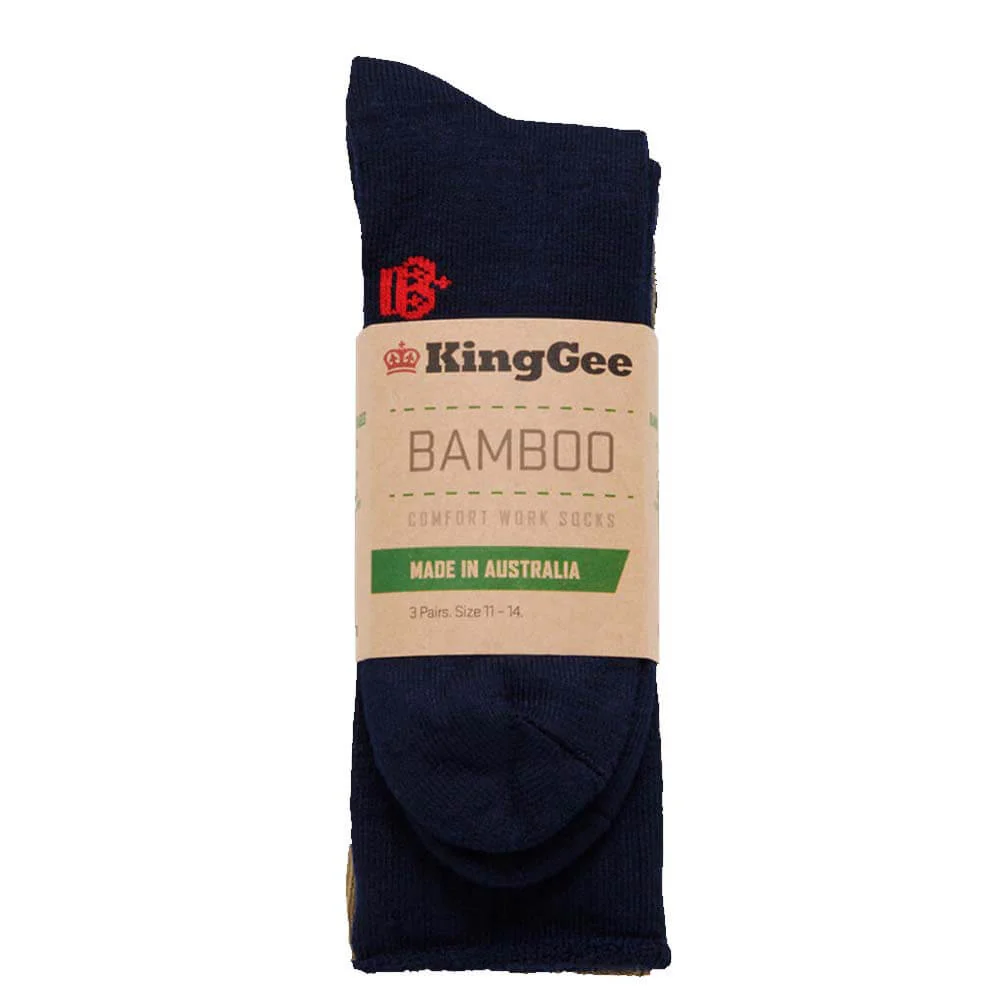 King Gee K09271 3 Pack Bamboo Socks Mixed Colours - Image 5