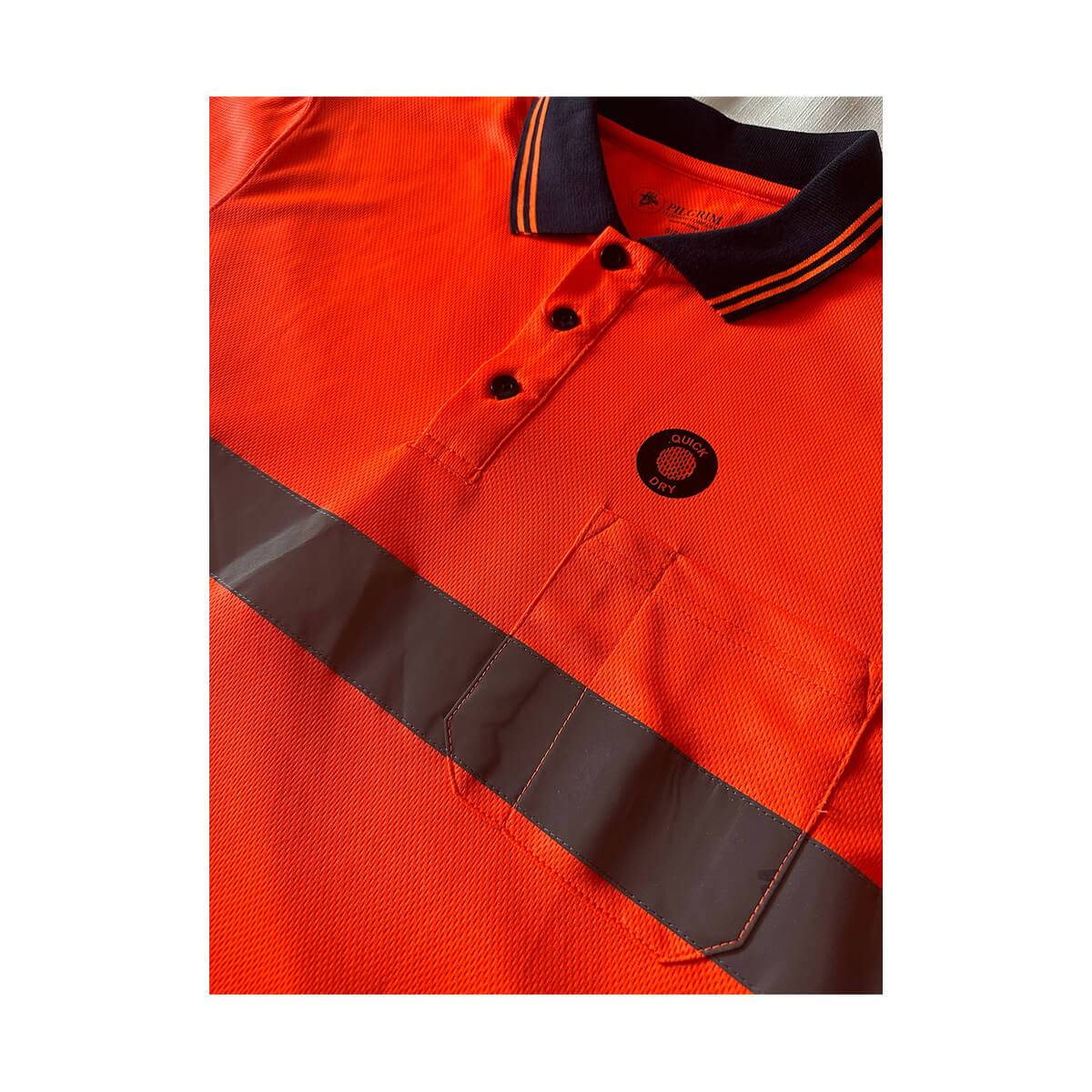 Pilgrim 4600 Mens Hi-Vis Taped Short Sleeve Polo Shirt - Image 4