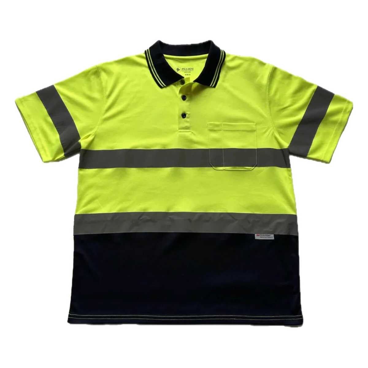 Pilgrim 4600 Mens Hi-Vis Taped Short Sleeve Polo Shirt - Image 5