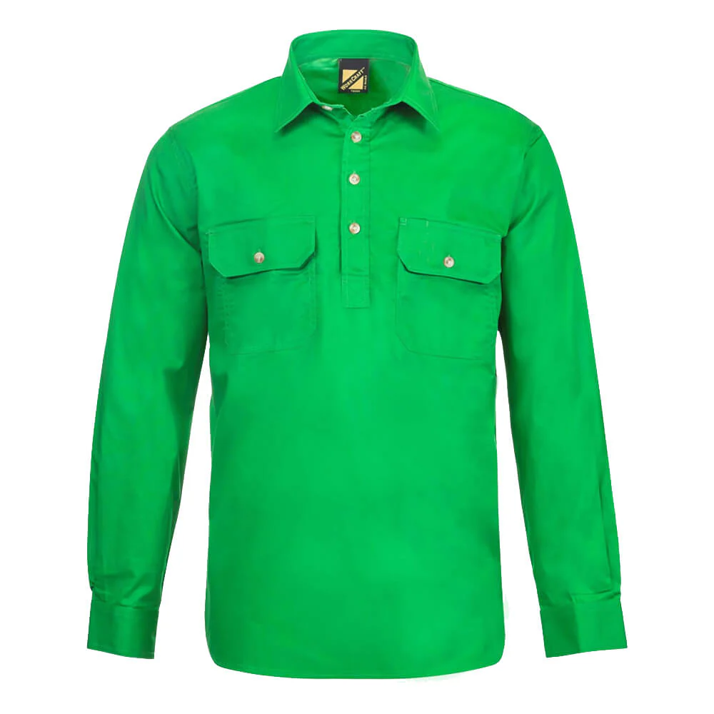 WorkCraft WS3029 Half Placket Shirt Long Sleeve - Image 4