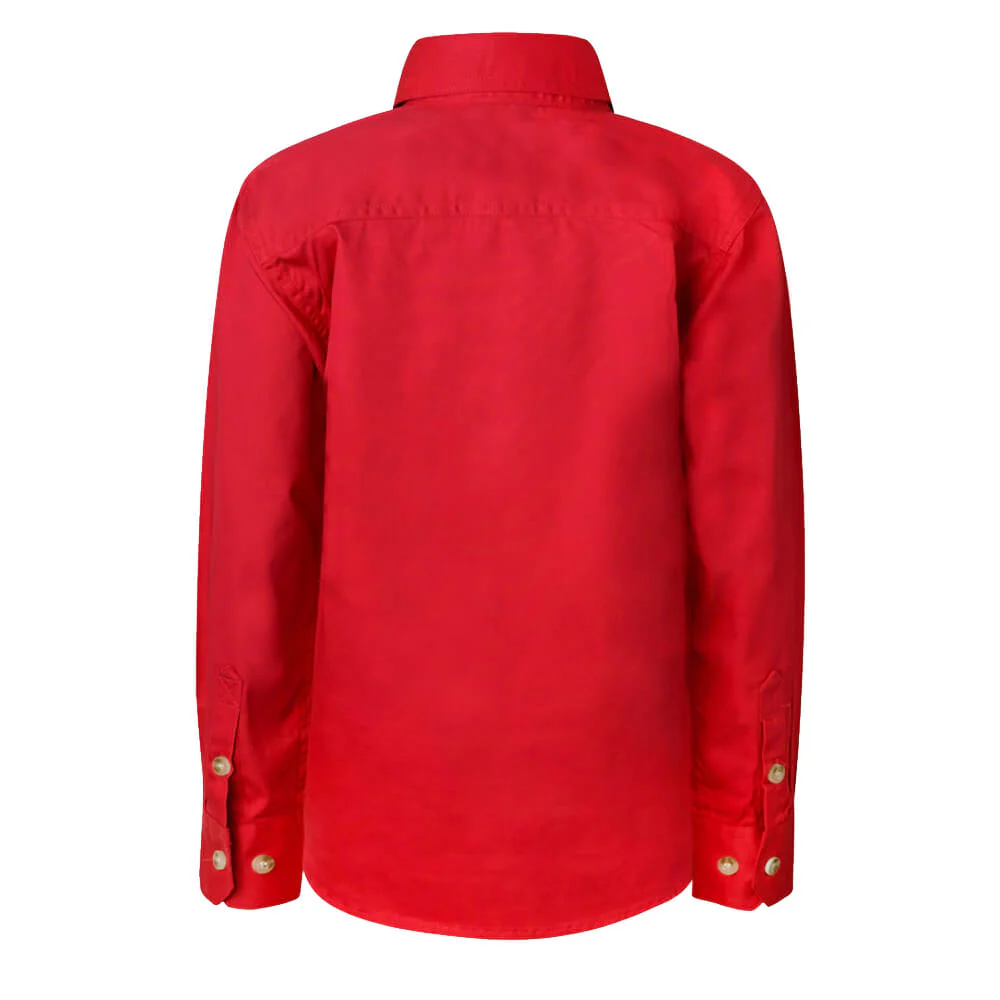 WorkCraft WSK131 Kids Half Placket Shirt Long Sleeve - Image 7