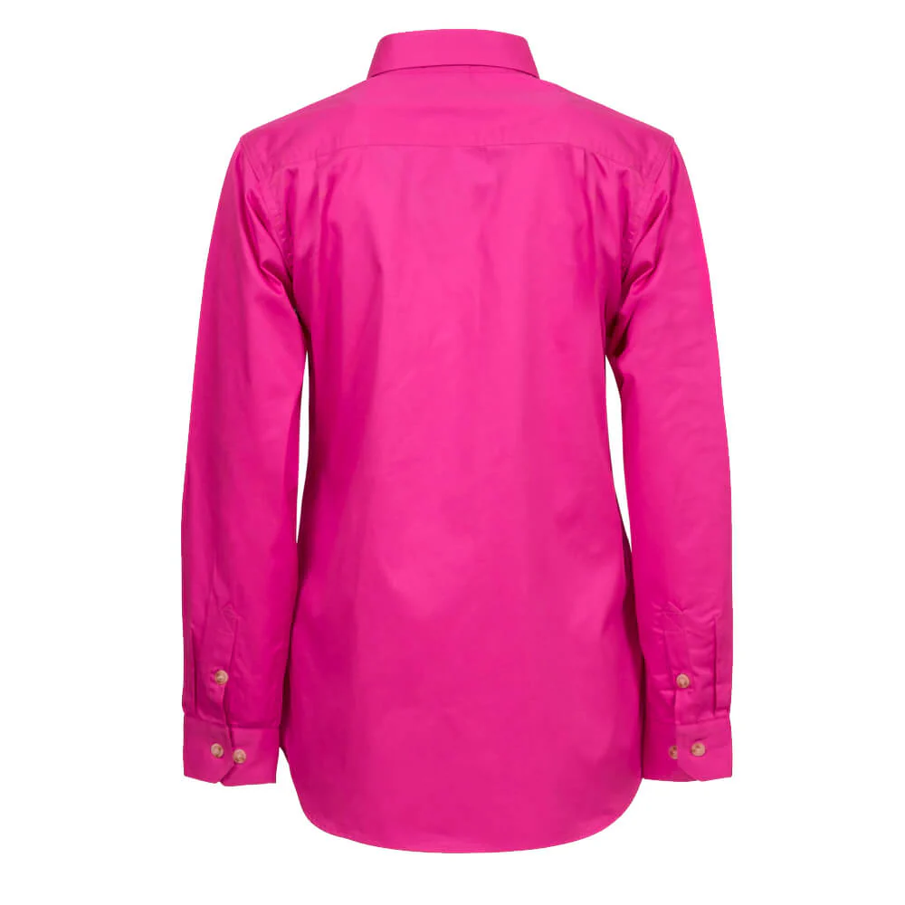 WorkCraft WSL505 Ladies Half Placket Shirt Long Sleeve - Image 10