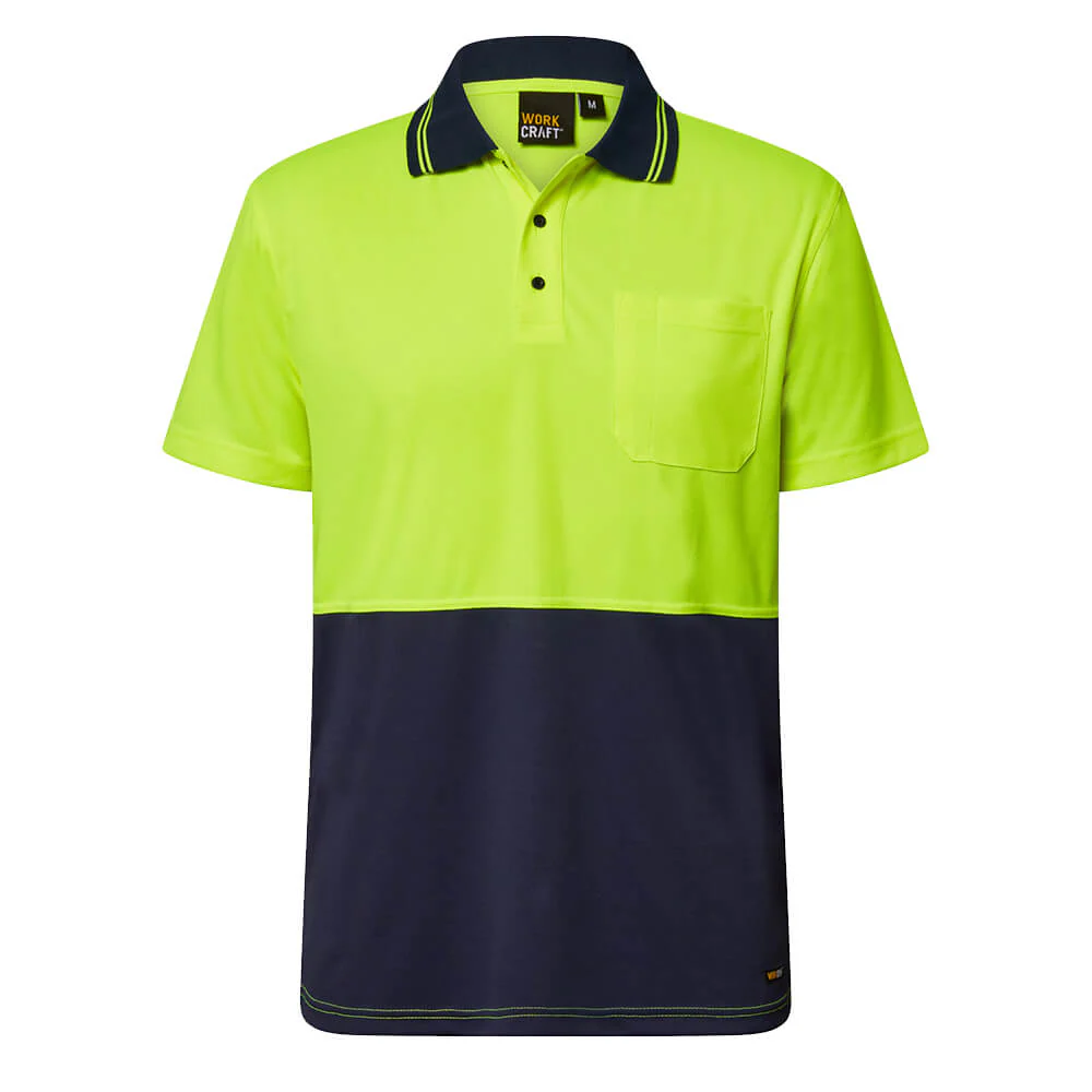 WorkCraft WSP208 Hi-Vis Lightweight Micromesh Polo Short Sleeve - Image 3